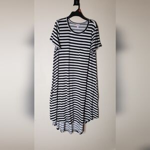 LuLaRoe Black and White Striped Dress